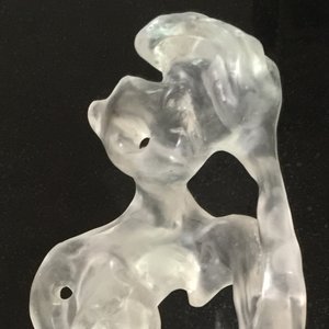 GERALDINE,  Clear resin, cast from lost wax, Marble